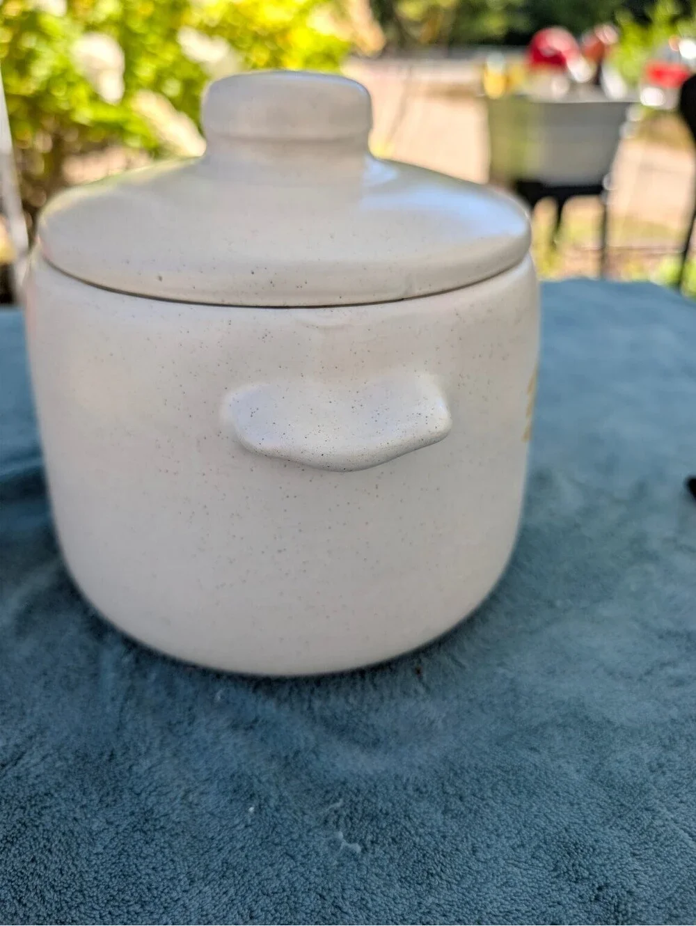 Vintage West Bend Mid-Century Modern Stoneware Bean Pot Casserole Dish with Lid